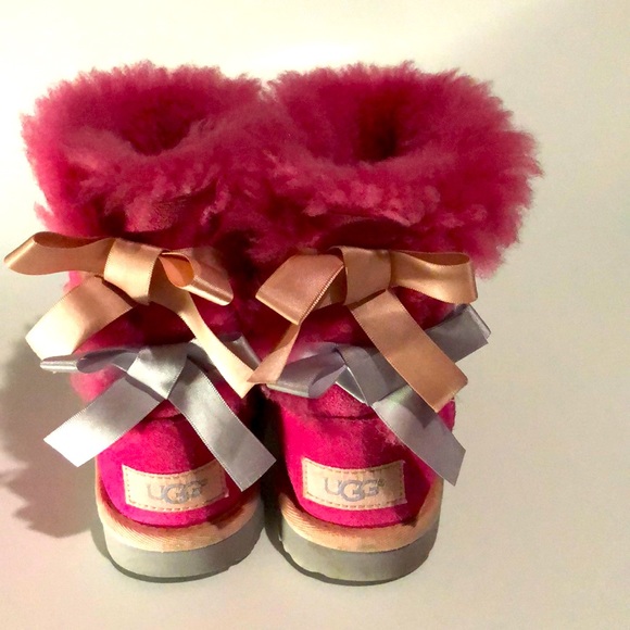 UGG Other - UGG K Bailey Bow II Pink Boots Size 10